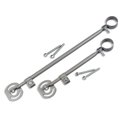 SatelliteSale Universal 2 Support Arms Adjustable Telescopic Monopoles Braces with Screws and Mastic Pitch Pads Short 19" and Long 33"