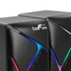 beFree Sound Dual Compact LED Gaming Speakers, Black view 4