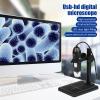 Lab Microscope Slides 1600X Digital Microscope Camera 8 LED 2MP Portable USB Electronic Microscope Microscope Parts (Color : Silver Rack) view 4
