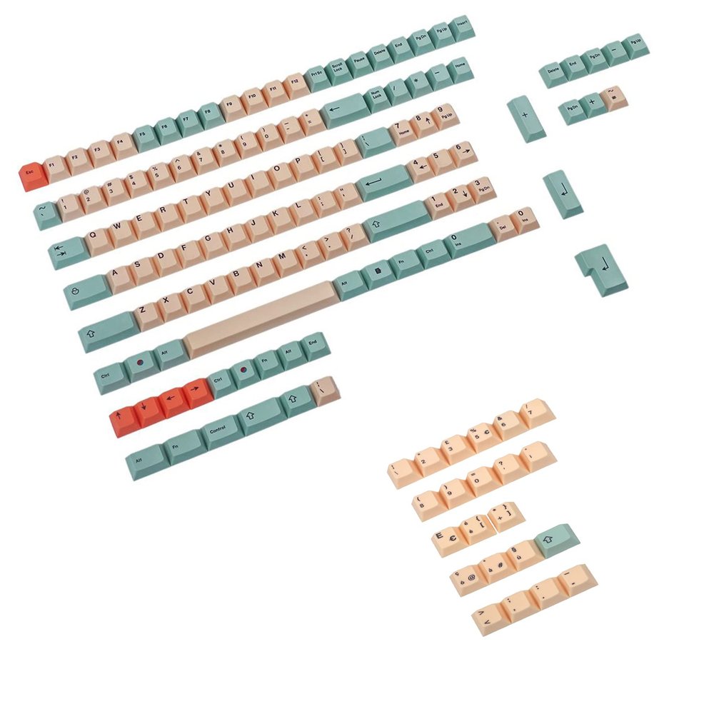 125 Key Hami Melon Dye-sub PBT Keycaps German Spain UK French ISO for MX Switches Keyboard 104 87 61 Filco YMD96 KBD75 FC980M ID80 (Italian ISO Kit)