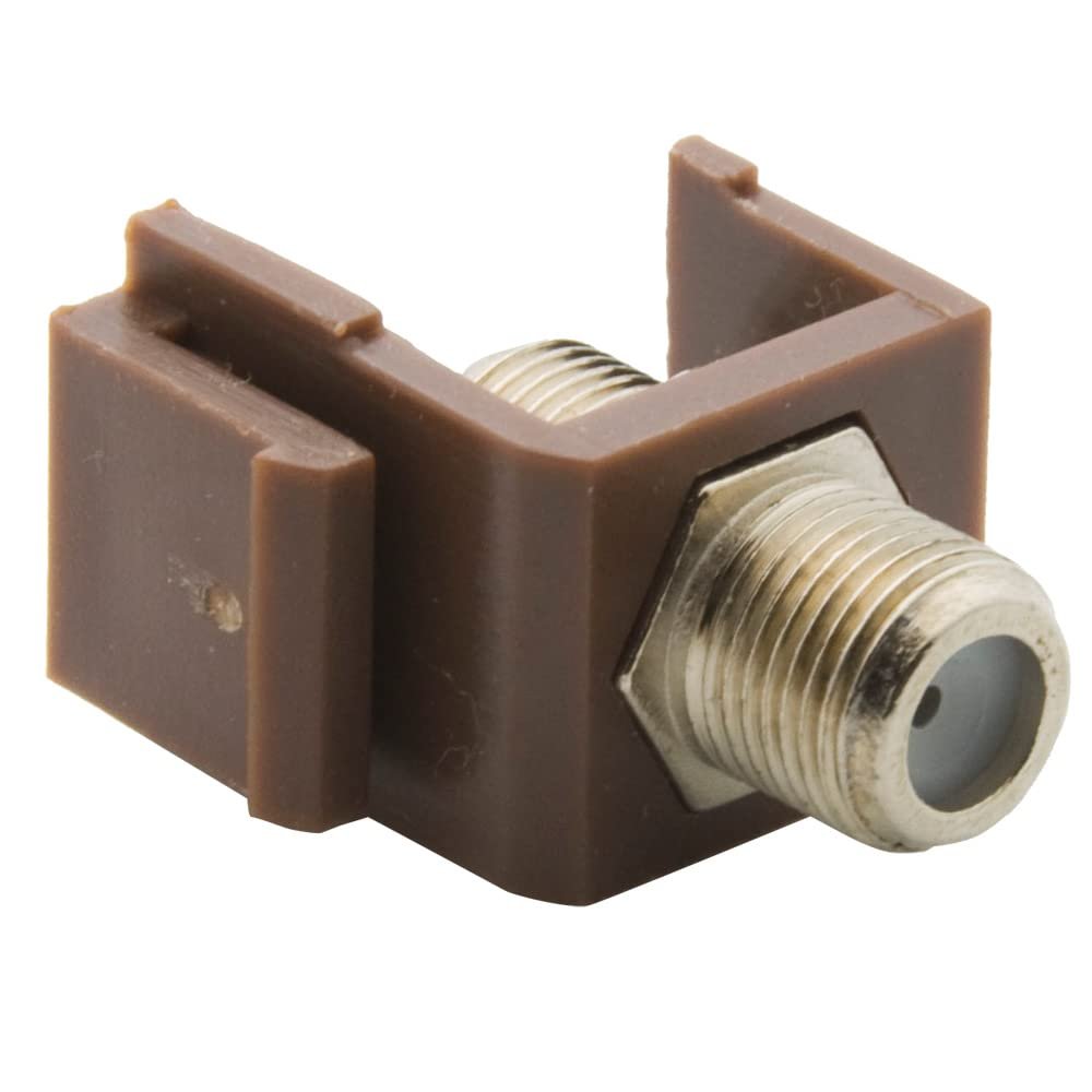 10 PACK Keystone Coaxial F RG6 Female To Female Connector (BROWN)