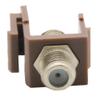 10 PACK Keystone Coaxial F RG6 Female To Female Connector (BROWN) view 3