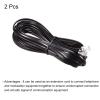 MECCANIXITY Phone Extension Cord 25FT Telephone Cable Phone Line Cord RJ11 6P4C Plugs, Male to Male for Phone and Fax Black 2pcs view 3