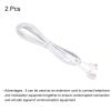MECCANIXITY Phone Extension Cord 3.28FT Telephone Cable Phone Line Cord RJ11 6P4C Plugs, Male to Male for Phone and Fax White 2pcs view 3