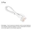 MECCANIXITY Phone Extension Cord 1.64FT Telephone Cable Phone Line Cord RJ11 6P4C Plugs, Male to Male for Phone and Fax White 3pcs view 3