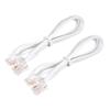 MECCANIXITY Phone Extension Cord 1.64FT Telephone Cable Phone Line Cord RJ11 6P4C Plugs, Male to Male for Phone and Fax White 2pcs view 1
