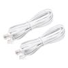 MECCANIXITY Phone Extension Cord 9.84FT Telephone Cable Phone Line Cord RJ11 6P4C Plugs, Male to Male for Phone and Fax White 2pcs view 1