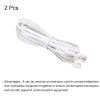MECCANIXITY Phone Extension Cord 9.84FT Telephone Cable Phone Line Cord RJ11 6P4C Plugs, Male to Male for Phone and Fax White 2pcs view 3
