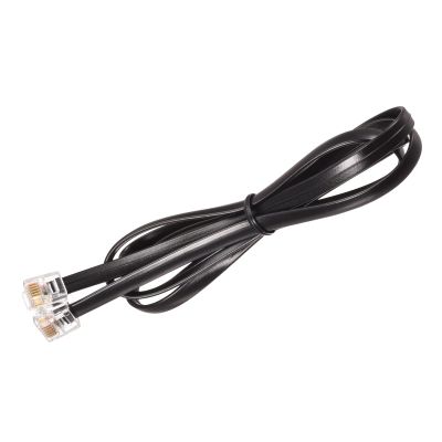 MECCANIXITY Phone Extension Cord 3.28FT Telephone Cable Phone Line Cord RJ11 6P6C Plugs, Male to Male for Phone and Fax Black 1pcs