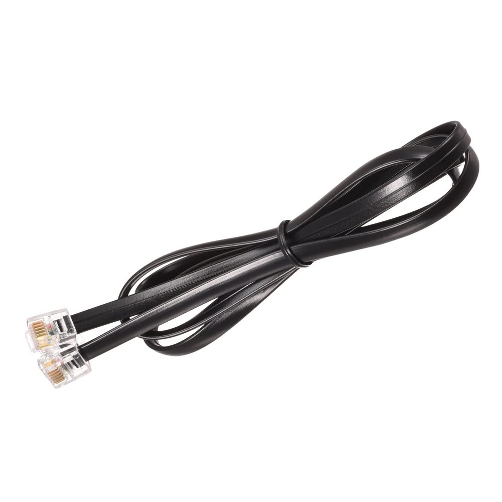 MECCANIXITY Phone Extension Cord 3.28FT Telephone Cable Phone Line Cord RJ11 6P6C Plugs, Male to Male for Phone and Fax Black 1pcs