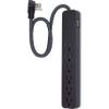 GE UltraPro 6 Outlet Surge Protector, 2 ft Designer Braided Extension Cord, Black, 44070 & Power Strip, 1 Foot Designer Braided Extension Cord, Black/Gray, 45191 view 2