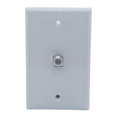 1Gang 1 Port Coaxial RG6 Female To Female Wall Plate (Gray)