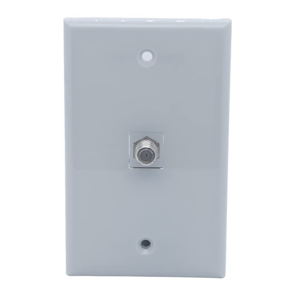1Gang 1 Port Coaxial RG6 Female To Female Wall Plate (Gray)