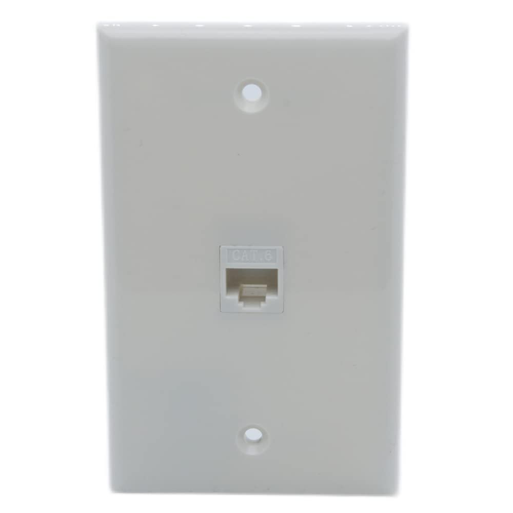 1Gang 1 Port CAT6 RJ45 Female To Female Wall Plate (Almond)