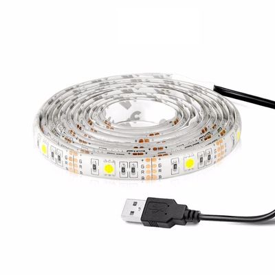 Fengyan Landscape lights 5M DC5V USB Cable Power LED Strip Light Lamp Tape SMD 5050 2835 Christmas Decor String For TV Background Lighting LED Street Lamp ( Color : SMD 3528 , Emitting Color : White )