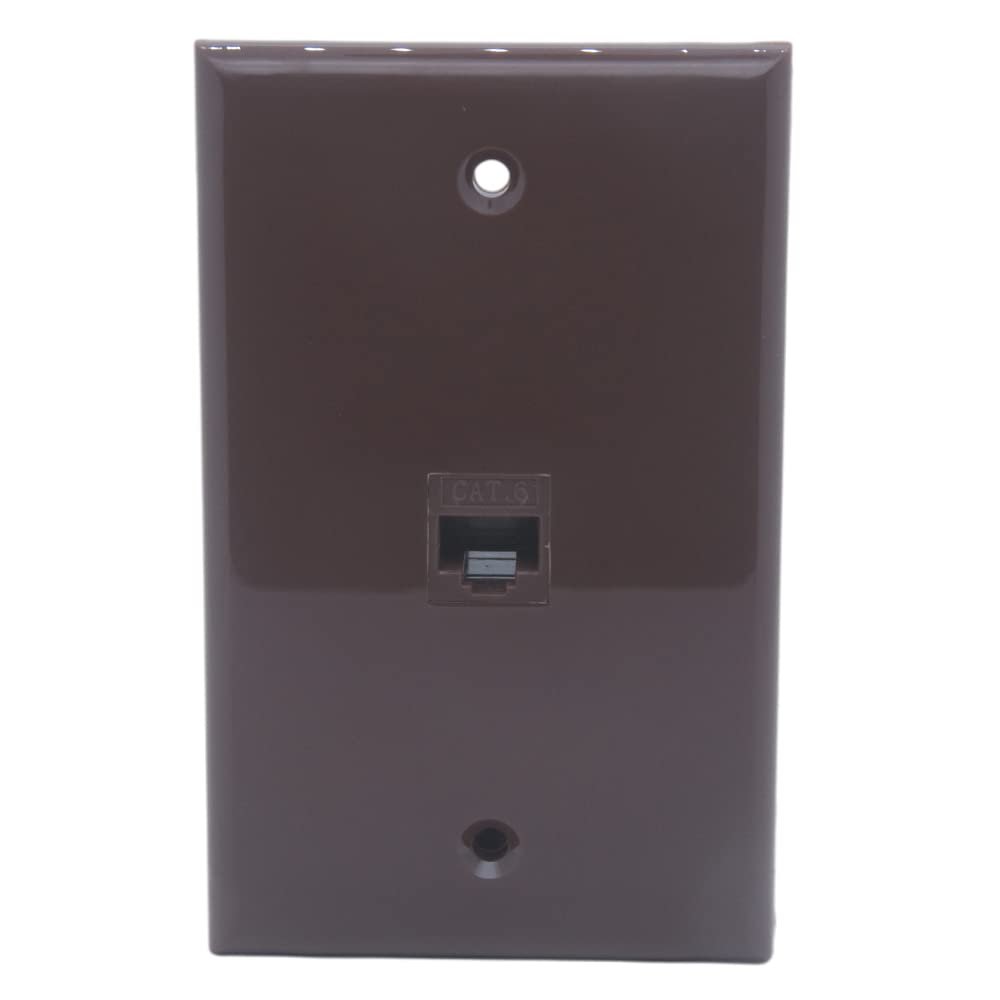 1Gang 1 Port CAT6 RJ45 Female To Female Wall Plate (Brown)
