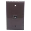 1Gang 1 Port CAT6 RJ45 Female To Female Wall Plate (Brown) view 1