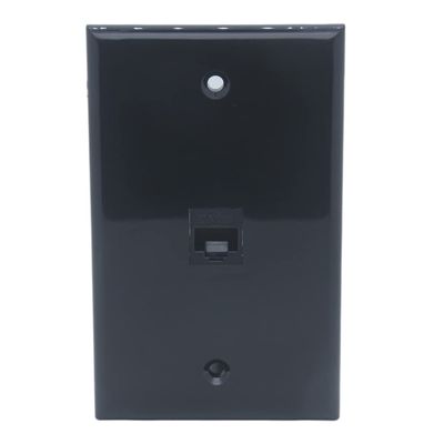 1Gang 1 Port CAT6 RJ45 Female To Female Wall Plate (Black)