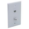 1Gang 1 Port CAT6 RJ45 1 Port Coaxial RG6 Female To Female Wall Plate (Gray) view 3