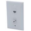 1Gang 1 Port CAT6 RJ45 1 Port Coaxial RG6 Female To Female Wall Plate (Gray) view 4