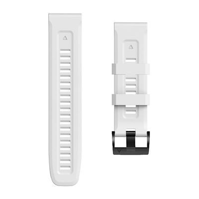 FUFEMT for Garmin Fenix 6S 5S Watchband 20mm Bracelet for Fenix 6s Pro 5s Plus Rose Gold Buckle Silicone Quick Replacement Wrist Straps (Color : White, Size : 22mm)