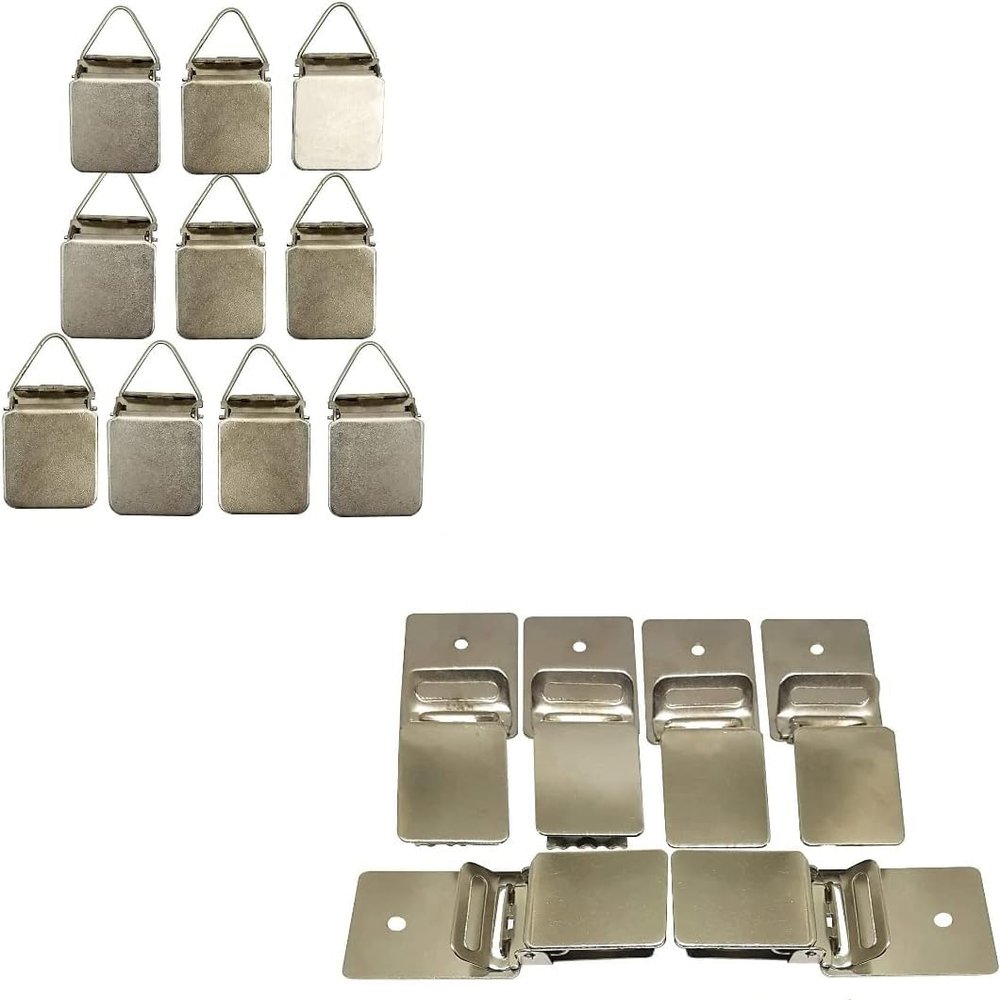 Bundle of Wise Linkers Hanging Clips Pack of 10 Triangle Back Medium Power for Tapestry Small Rugs and Wall Clips for Rug Hanging and Animal Hide Hanging (Pack of 6) Rug Grippers/Rug Clips