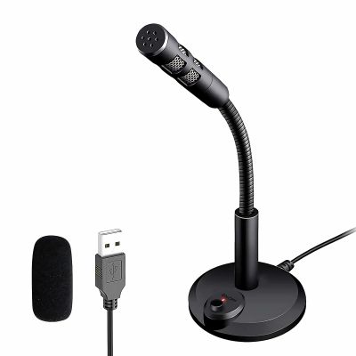 Blapsuro USB Computer Microphone,Plug and Play Desktop PC Laptop Microphone with Mute Button and LED Indicator for Streaming,Podcasting,Recording,Gaming,Skype,YouTube Mic for Mac or Window Black.
