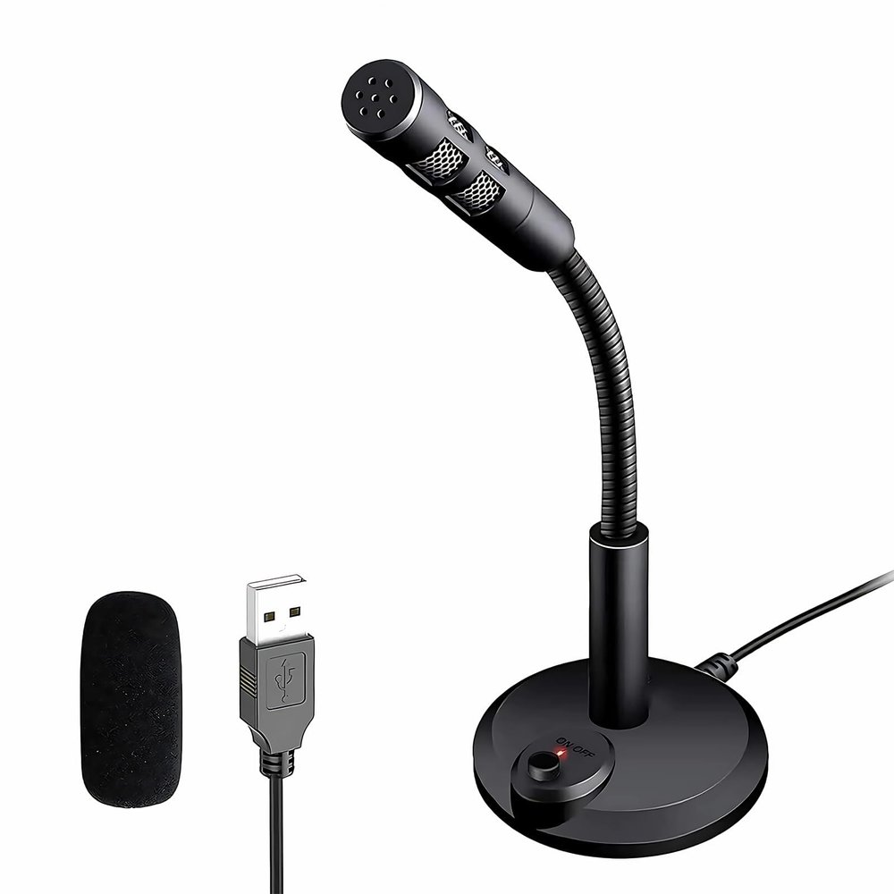 Blapsuro USB Computer Microphone,Plug and Play Desktop PC Laptop Microphone with Mute Button and LED Indicator for Streaming,Podcasting,Recording,Gaming,Skype,YouTube Mic for Mac or Window Black.
