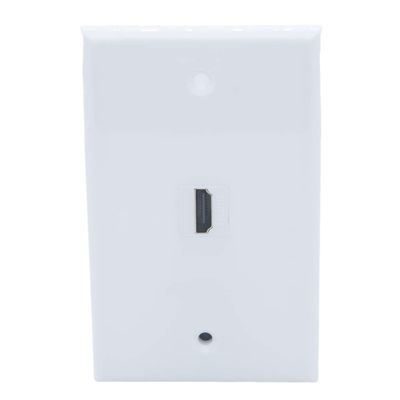 1Gang Colorful 1 Port HDMI Female To Female Wall Plate (White)