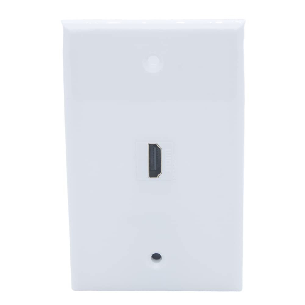 1Gang Colorful 1 Port HDMI Female To Female Wall Plate (White)