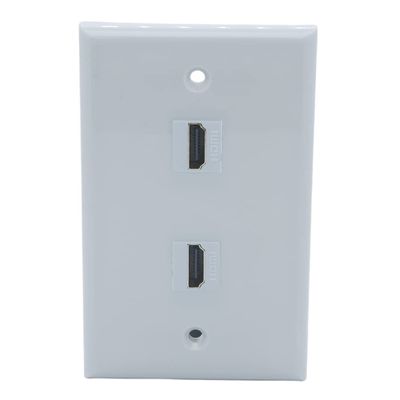1Gang Colorful 2 Ports HDMI Female To Female Wall Plate (Gray)