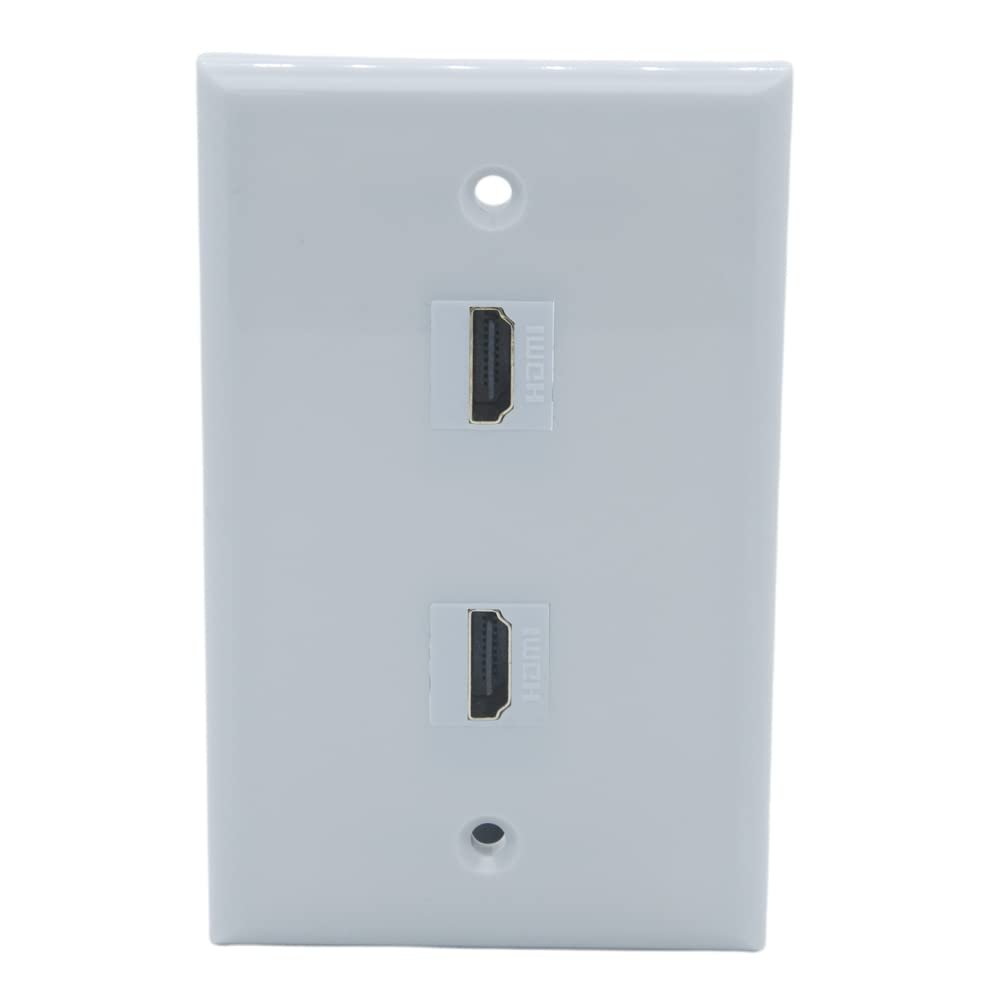 1Gang Colorful 2 Ports HDMI Female To Female Wall Plate (Gray)