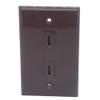 1Gang Colorful 2 Ports HDMI Female To Female Wall Plate (Brown) view 1