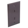 1Gang Colorful 2 Ports HDMI Female To Female Wall Plate (Brown) view 2