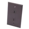 1Gang Colorful 2 Ports HDMI Female To Female Wall Plate (Brown) view 3