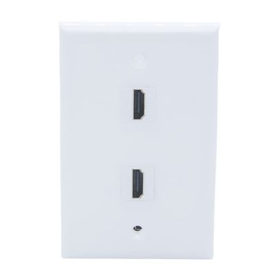 1Gang Colorful 2 Ports HDMI Female To Female Wall Plate (White)