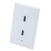 1Gang Colorful 2 Ports HDMI Female To Female Wall Plate (White) view 2