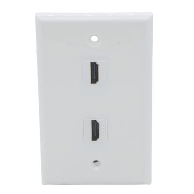 1Gang Colorful 2 Ports HDMI Female To Female Wall Plate (Almond)