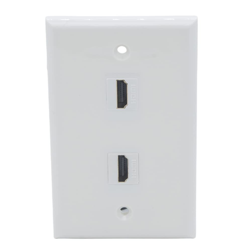 1Gang Colorful 2 Ports HDMI Female To Female Wall Plate (Almond)