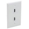 1Gang Colorful 2 Ports HDMI Female To Female Wall Plate (Almond) view 3