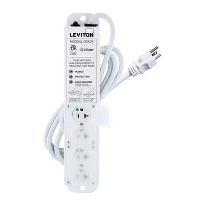 Leviton 4-Outlet 20A cm Surge 7' Cord, 53C4M-2S7