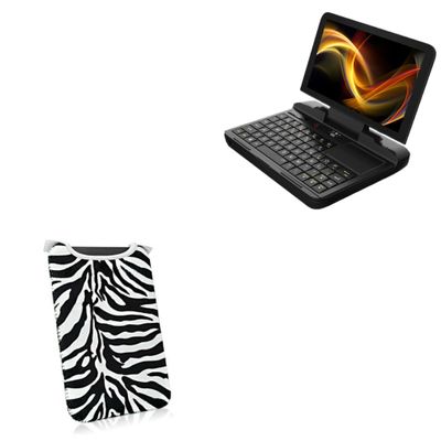BoxWave Case Compatible with GPD MicroPC - Zebra Plush SlipSuit, Animal Print Padded Soft Sleeve