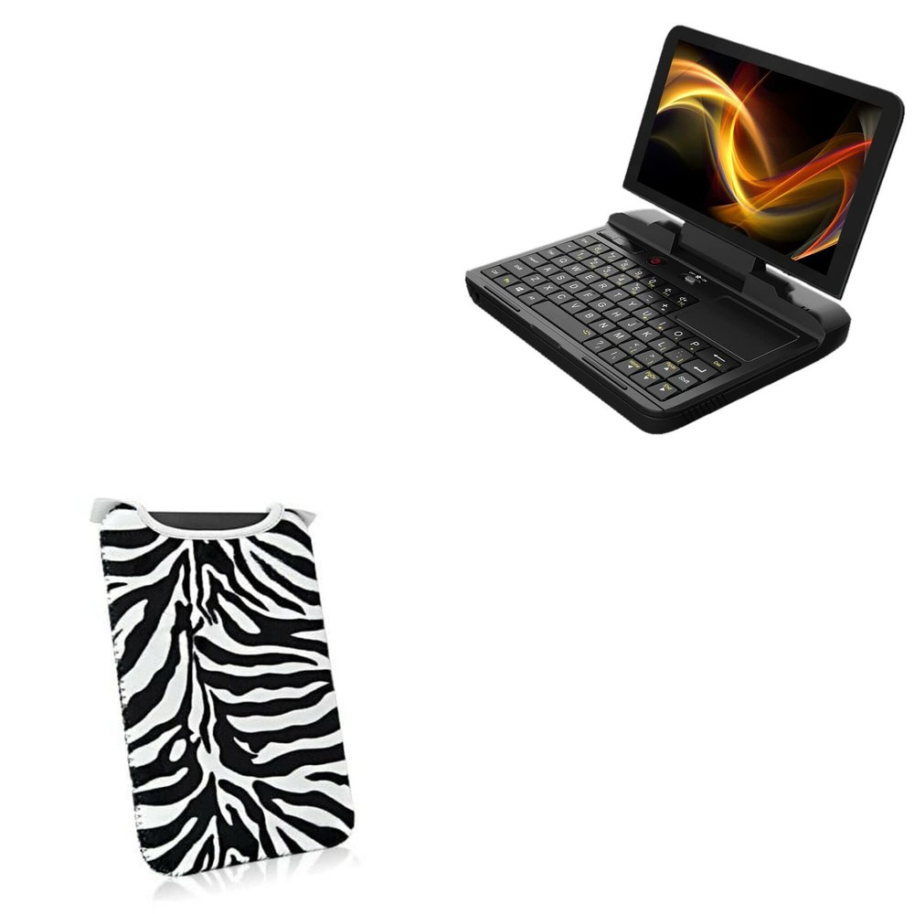 BoxWave Case Compatible with GPD MicroPC - Zebra Plush SlipSuit, Animal Print Padded Soft Sleeve