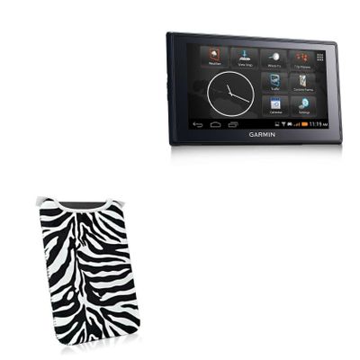 BoxWave Case Compatible with Garmin Fleet 660 - Zebra Plush SlipSuit, Animal Print Padded Soft Sleeve