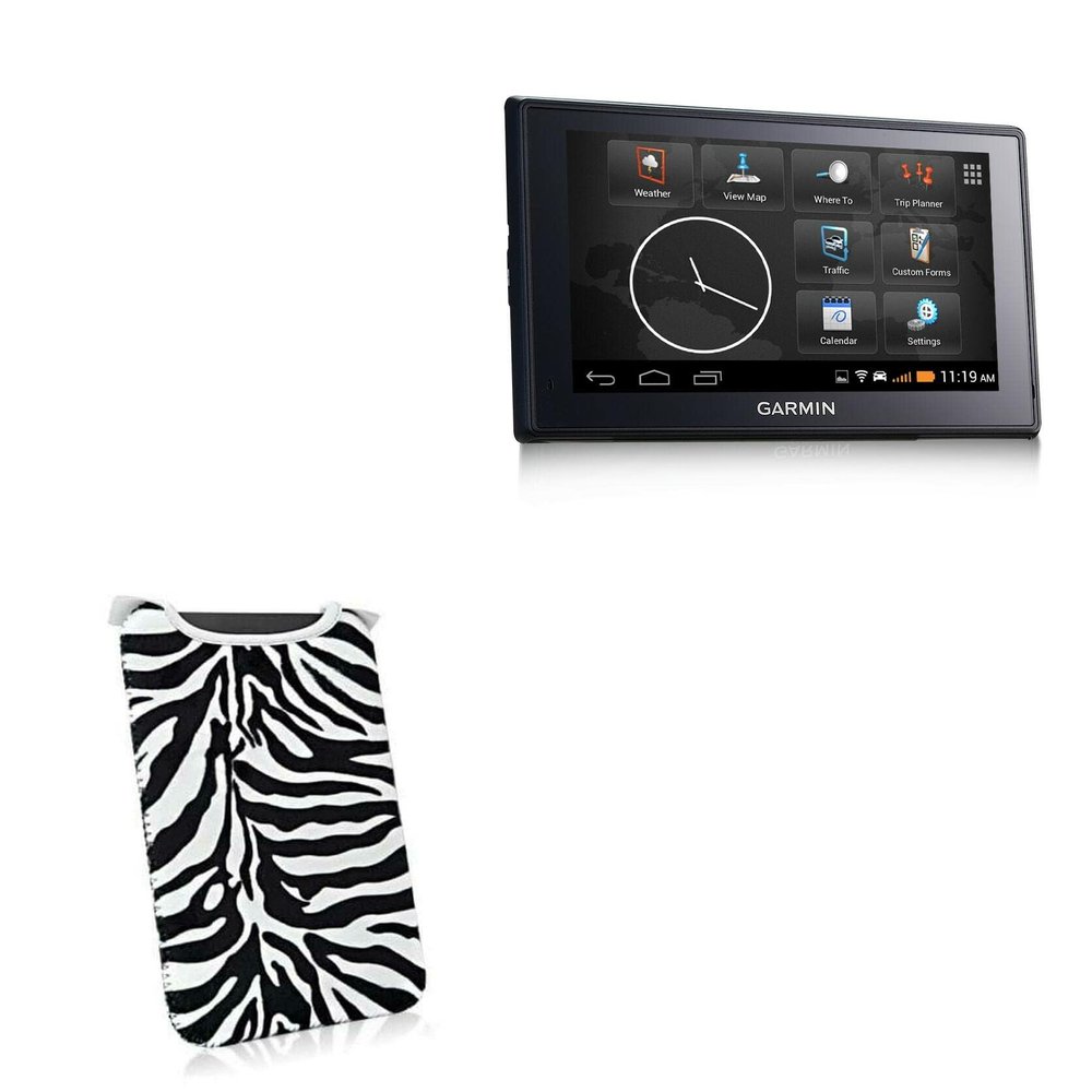 BoxWave Case Compatible with Garmin Fleet 660 - Zebra Plush SlipSuit, Animal Print Padded Soft Sleeve