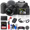 Sony ZV-E10 Mirrorless Camera with 16-50mm Lens (Black) (ILCZV-E10L/B) + 64GB Memory Card + Bag + Card Reader + HDMI Cable + Flex Tripod + Hand Strap + Memory Wallet + Cleaning Kit (Renewed) view 1