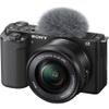 Sony ZV-E10 Mirrorless Camera with 16-50mm Lens (Black) (ILCZV-E10L/B) + 64GB Memory Card + Bag + Card Reader + HDMI Cable + Flex Tripod + Hand Strap + Memory Wallet + Cleaning Kit (Renewed) view 2