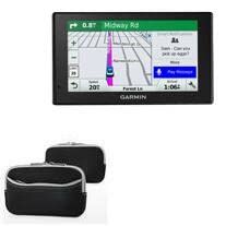 BoxWave Case Compatible with Garmin DriveAssist 51 LMT-S - SoftSuit with Pocket, Soft Pouch Neoprene Cover Sleeve Zipper Pocket for Garmin DriveAssist 51 LMT-S - Jet Black with Grey Trim