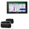 BoxWave Case Compatible with Garmin DriveAssist 51 LMT-S - SoftSuit with Pocket, Soft Pouch Neoprene Cover Sleeve Zipper Pocket for Garmin DriveAssist 51 LMT-S - Jet Black with Grey Trim view 1