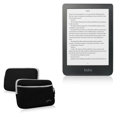 BoxWave Case Compatible with Kobo Clara HD - SoftSuit with Pocket, Soft Pouch Neoprene Cover Sleeve Zipper Pocket - Jet Black